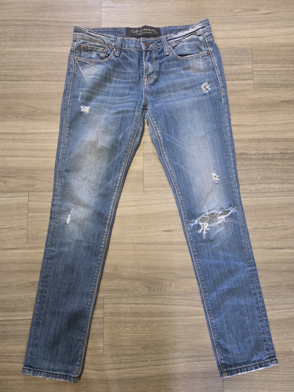 Cult of Individuality Distressed Light Blue Skinny Jeans